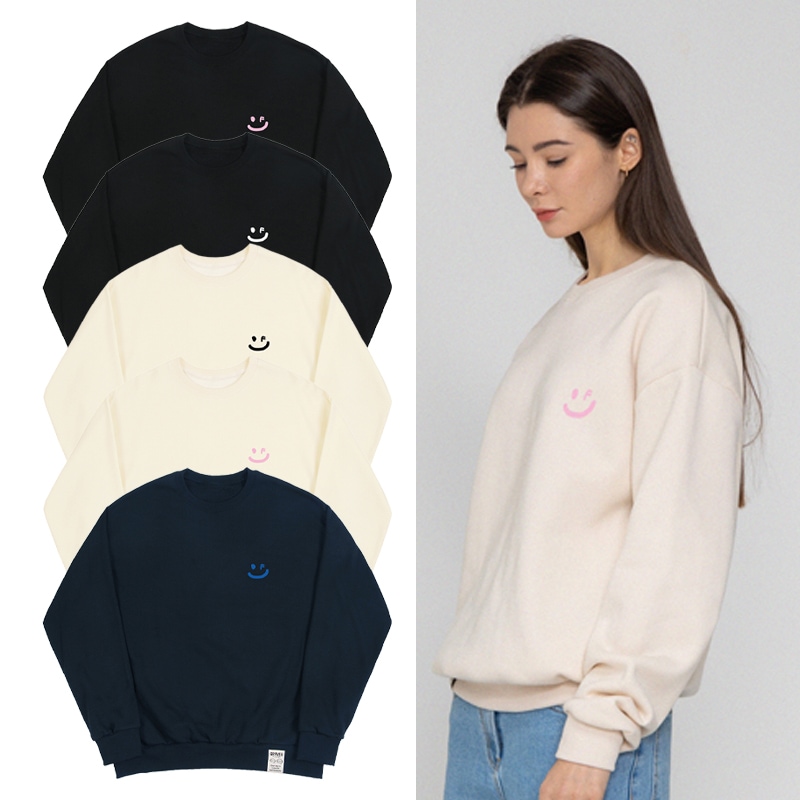 [UNISEX]Small Drawing Smile Sweatshirt_5color