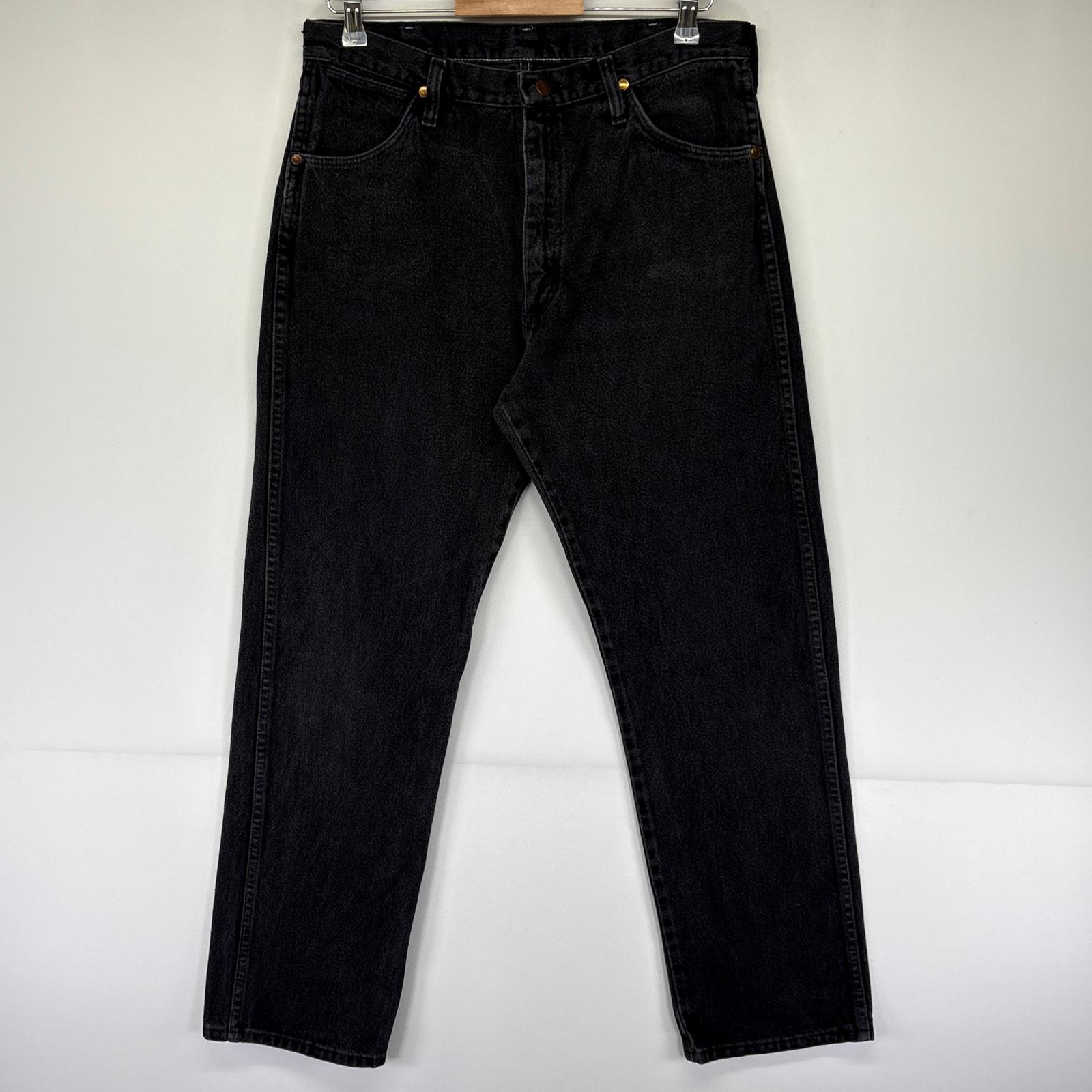 古着 90s/90年代 USA製 デニムパンツ ストレート 5ポケット ジーンズ ジーパン w34 L32 ブラック メンズ