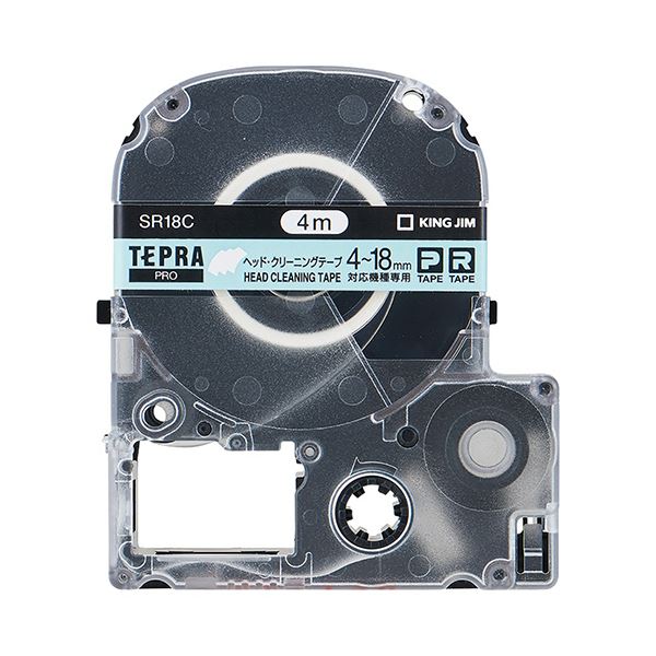 (まとめ) キングジム テプラ PRO テープカートリッジ ヘッドクリーニングテープ 18mm SR18C 1個 (×10セット)ラベル・ステッカー