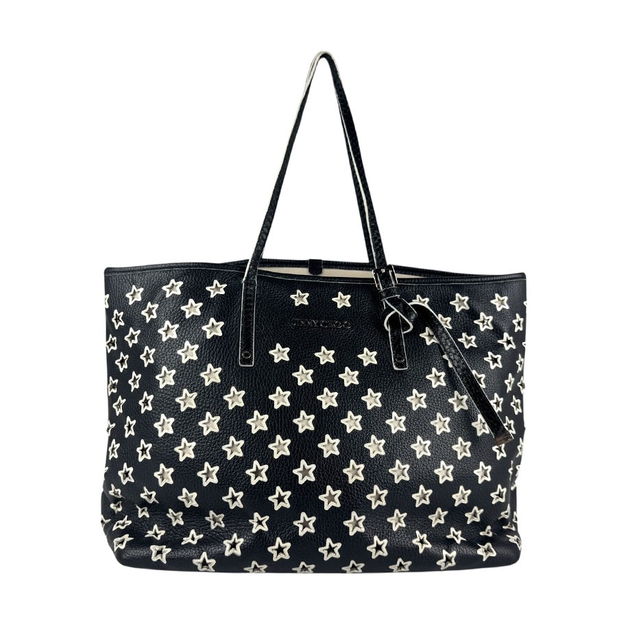 ジミーチュウ JIMMY CHOO ショルダーバッグ トートバッグ レザー ブラック×ホワイト レディース z6263