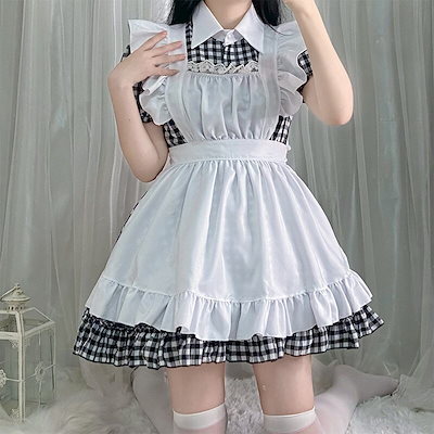 新品】メイド服おかりえ制服カフェアルバイト コスプレ ベージュ