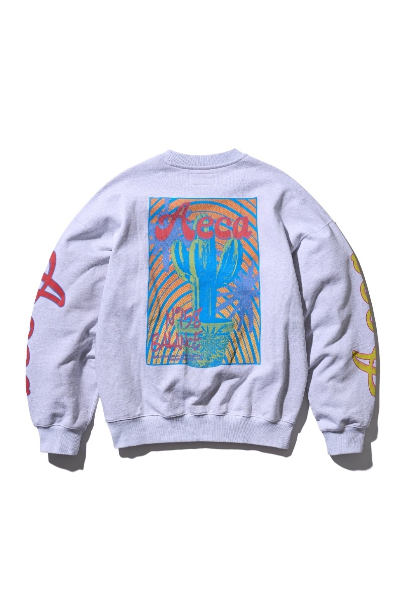 【AECA WHITE】 AECA CACTUS SWEAT SHIRT : LIGHT GREY