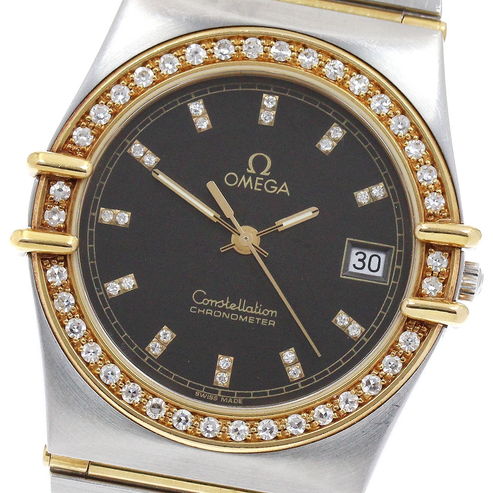 オメガ OMEGA コンステレーション ダイヤベゼル フルバー 22Pダイヤ クォーツ メンズ _895084【中古】