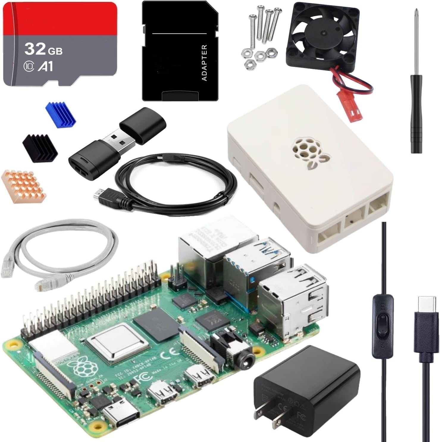 Vesiri Raspberry Pi 4B Starter Kit技適取得済 Raspberry Pi 4 Model B(RAM 4GB)/ラズベリーパイ4B/32GB カード/5V 3A USB