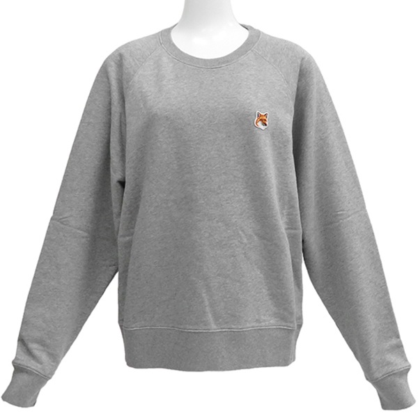 MAISON KITSUNE MAISON KITSUNE スウェット フォックスヘッド パッチアジャスティド コットン グレーメランジ XL 新品 未使用 AW00303KM0001H150【中古