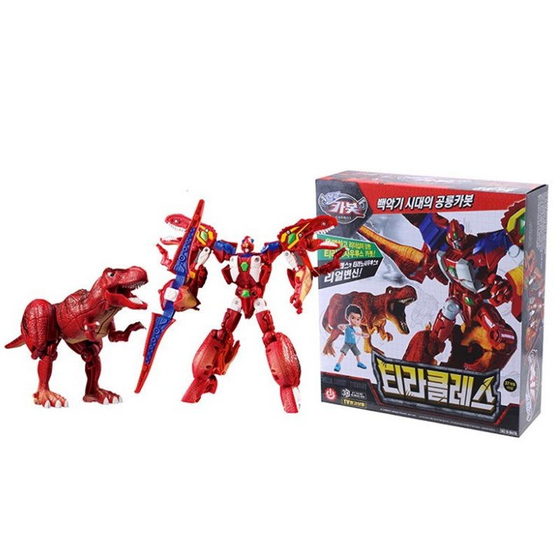 ヘロカボット ティラクレス 変形ロボットおもちゃ 白亜紀時代 ティラノサウルス カーボット キャラクターおもちゃ プレゼント 4歳以上 韓国アニメ 正式ライセンス