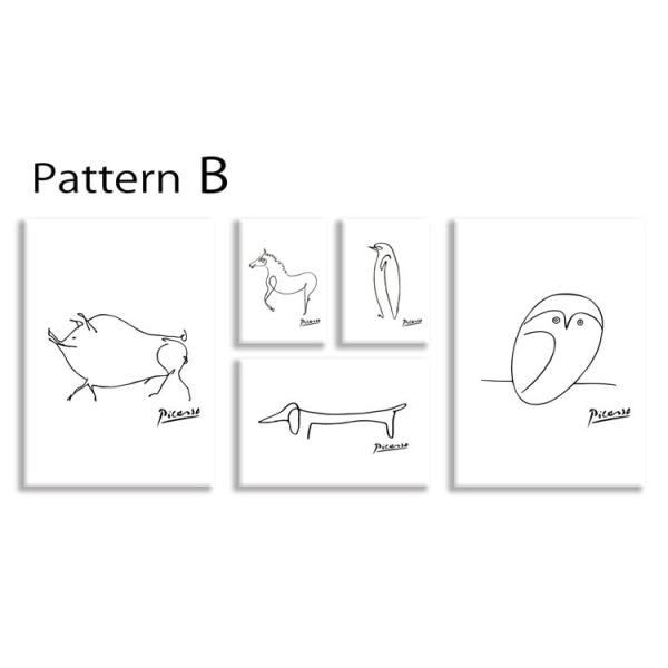 アートパネル パブロ・ピカソ 動物 ドローイング キャンバス 壁掛け 絵画 北欧 モダン おしゃれ Pablo Picasso patternB 5枚セット