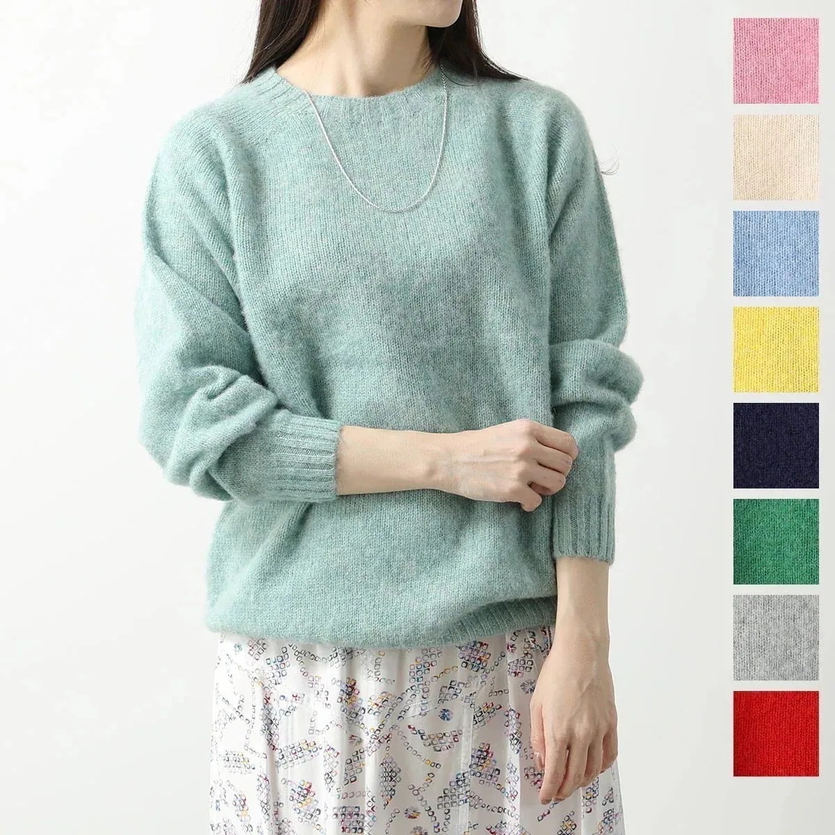 Harley of Scotland ハーレーオブスコットランド ニットセーター Jumbo Size Crew Neck Sweater L4113/7 レデ