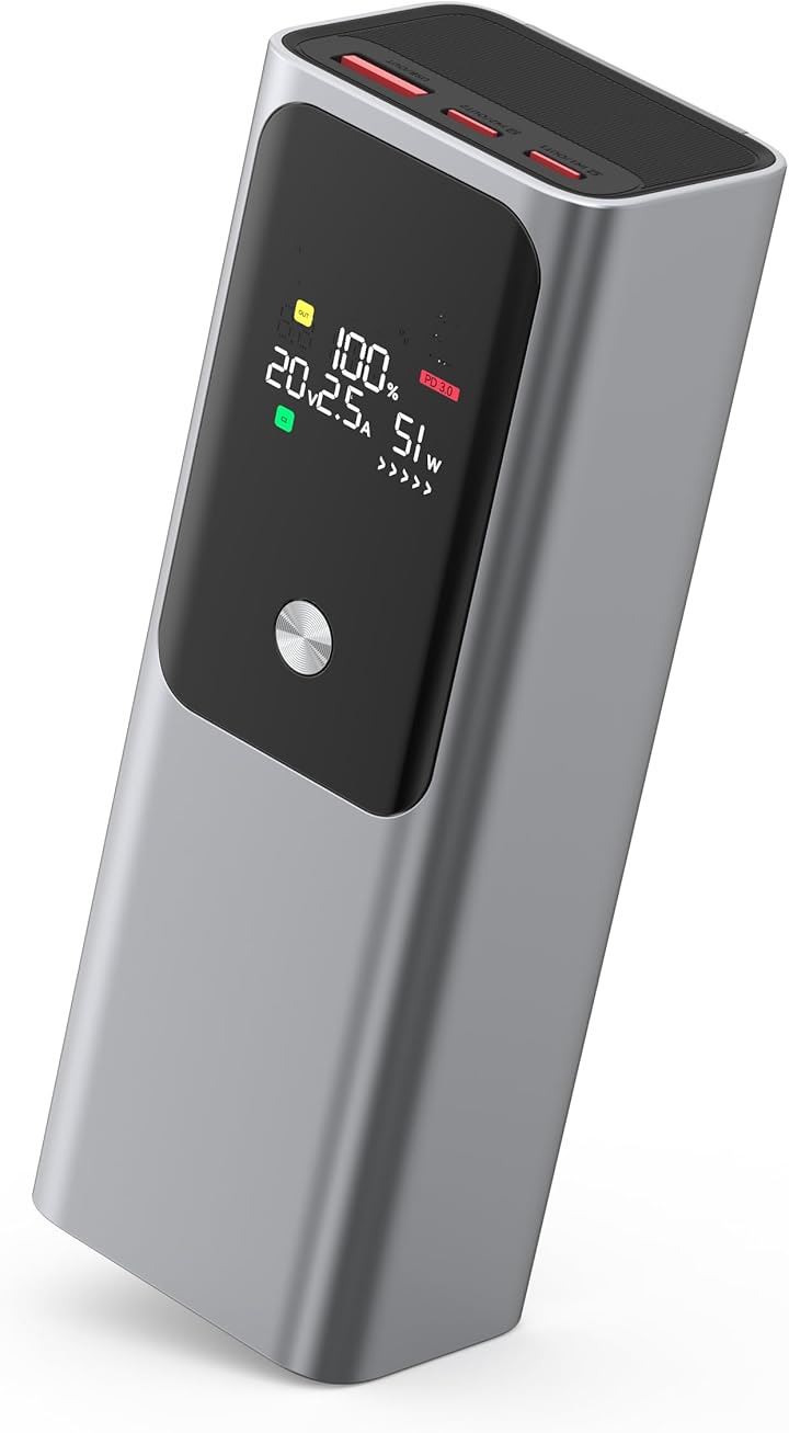 140W 27000mAh大容量 高出力 switch ノートパソコンモバイルバッテリー 3台同時充電 最大合計250W PD対応 急速充電対応 機内持ち込み可能(亜灰色)