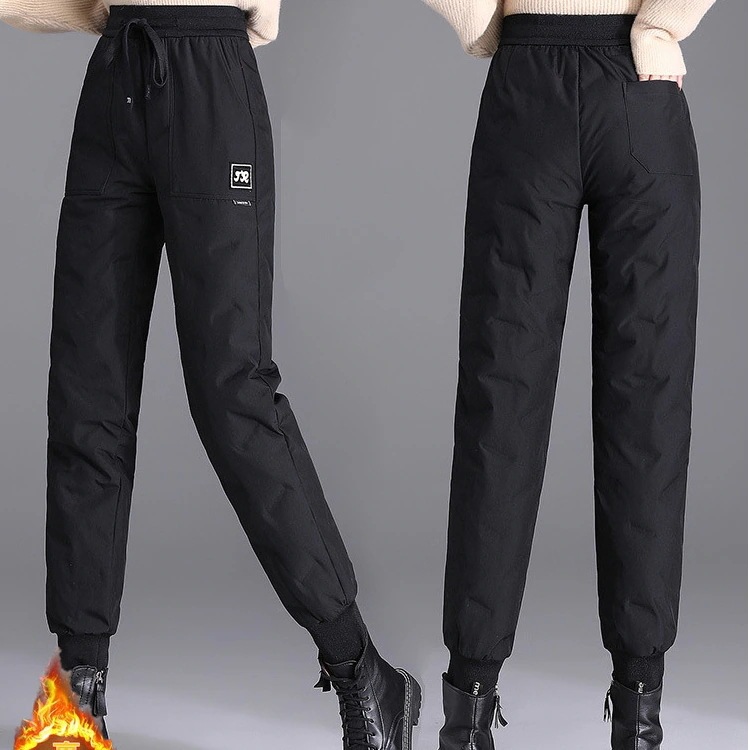 長ズボンダウンパンツ冬レディース着痩せあったか防寒ズボン保温性カジュアル防寒ボトムスロング丈冬防風パンツ暖かい秋冬立体シルエット