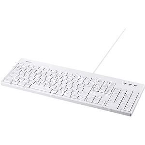 バッファロー(サプライ) USB接続 有線フルキーボード 丸洗い対応 ホワイト