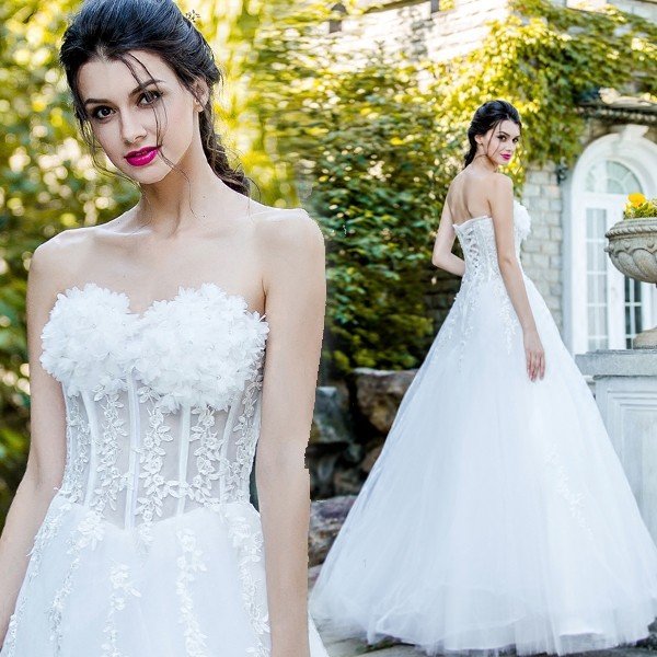 ウエディングドレス ウェディングドレス 結婚式 プリンセス エンパイア 花嫁 ドレス 披露宴 ロングドレス 安い 二次会 ブライダル 夏 大きいサイズ