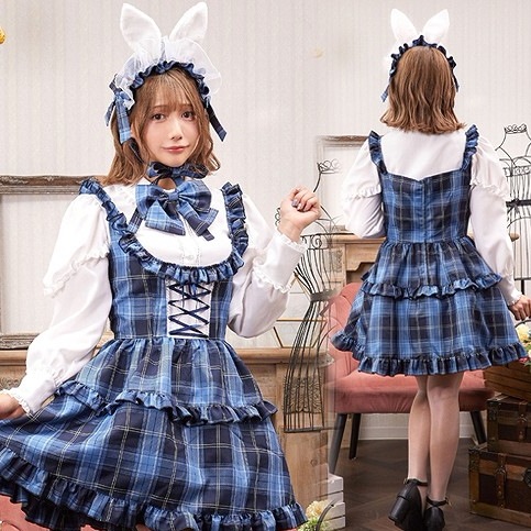 ブリティッシュバニー ドーリーブルー　　[バニーガール コスプレ うさぎ コスチューム イースター 衣装 なりきり セクシー]【A-2169_908494】