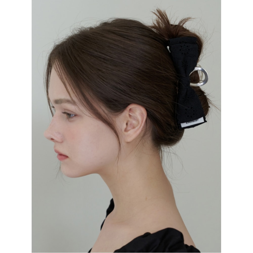 キンダベイビーエーデルリボンシルバークロー-ブラック