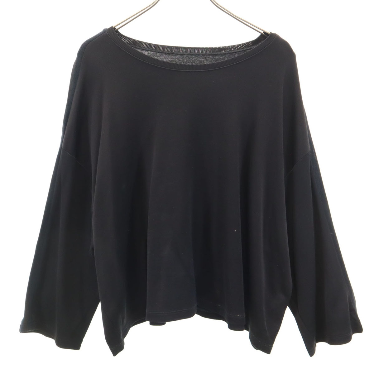 18SS イタリア製 長袖 サイドライン カットソー S ブラック レディース 古着