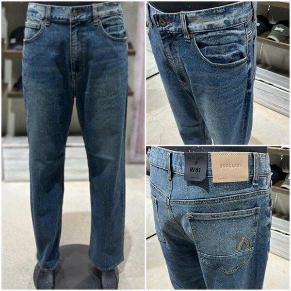 人気のメンズワイドレッグストレートDトーンジーンズ_US