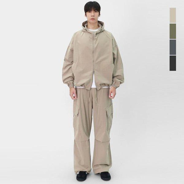 メンズパラシュートカーゴパンツ ストリング ワイド コットン バルーンパンツ SRAP018