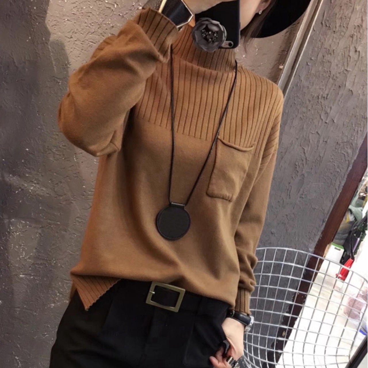 トップス ニット セータートップス 長袖 ハイネック タートルネック 大人可愛い きれいめ 大人 こなれ感 ラフ とろみ感 無地 春 秋 冬 レディース OL デート お出かけ 女子会 普段使い