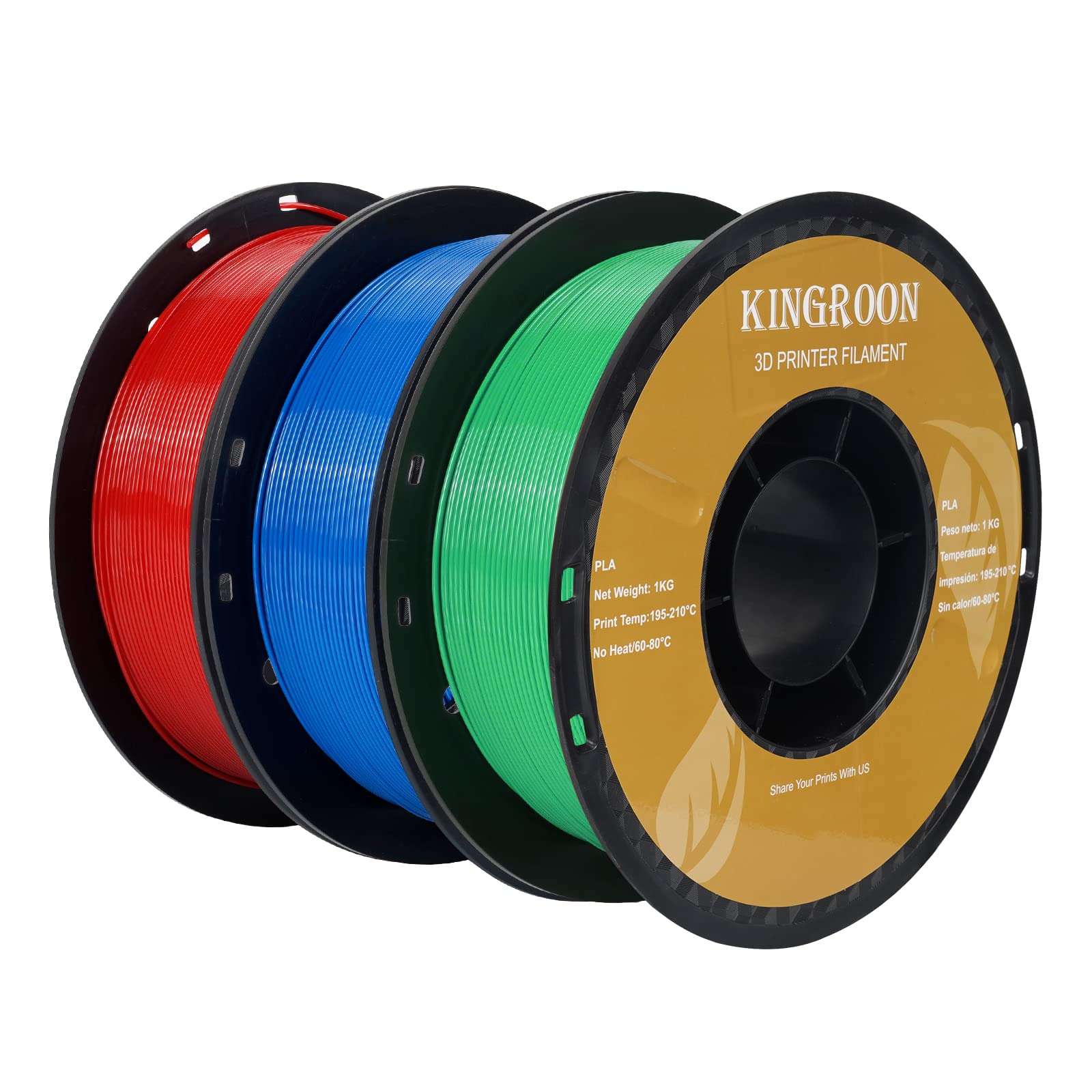 Kingroon PLA フィラメント 直径 1.75mm (3KG/6.6 ロイド)高寸法精度 /- 0.03mmFDM 向けの高密度分解性プラスチック環境に優しい印刷材料初心者向けプリンター赤 青 5,335円