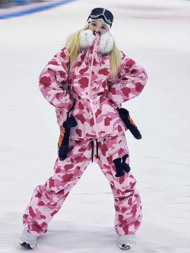 スキーウェア 2026新作 迷彩 男女通用 スノーボードウェア アウター ジャケット パンツ