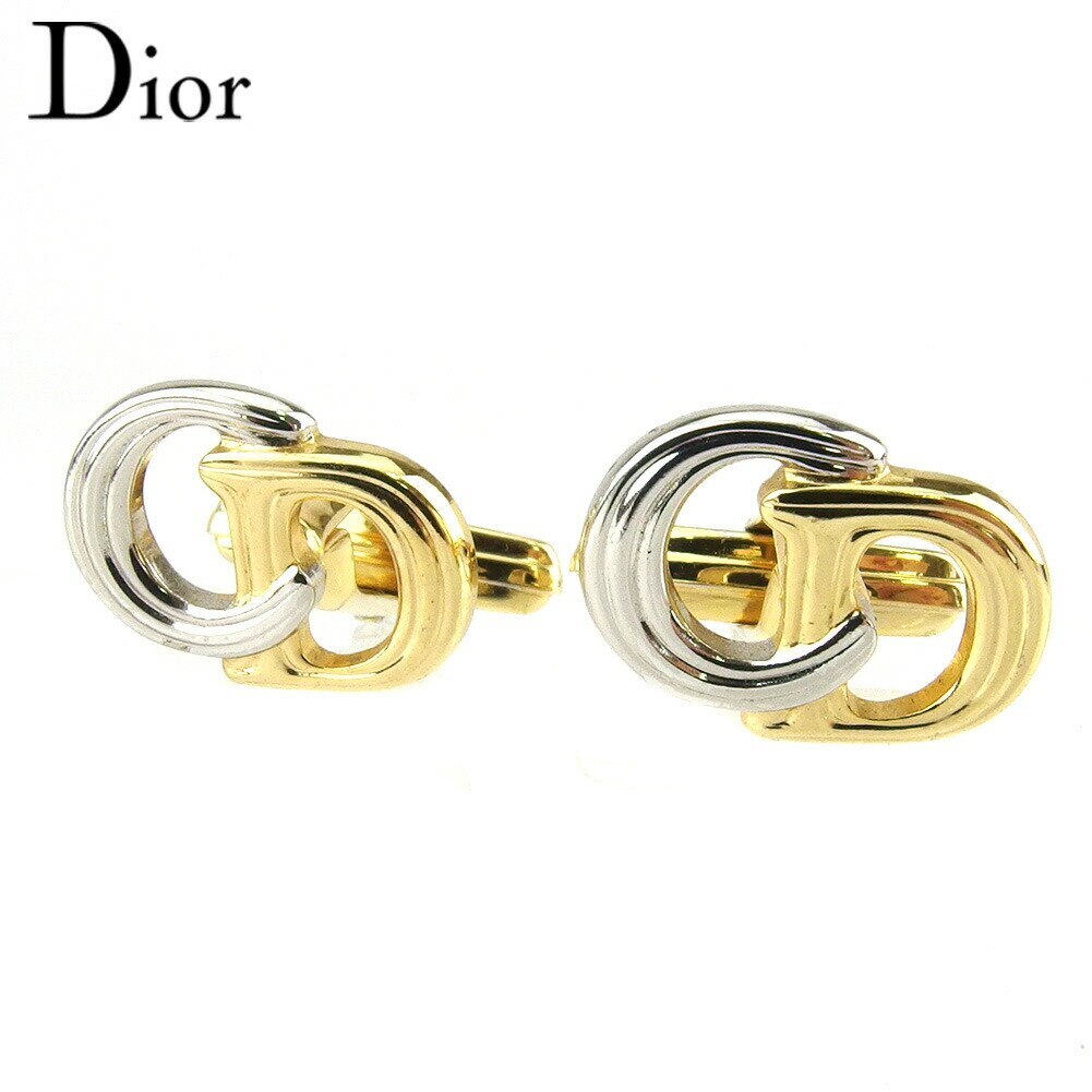 カフス カフリンクス CDマーク メンズ スウィヴル式 ゴールド シルバー 中古