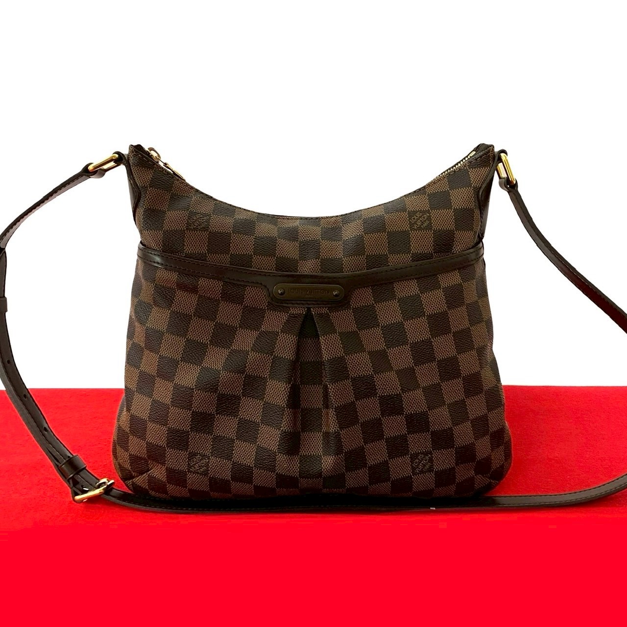 ブルームズベリ PM ダミエショルダーバッグ レザー PVC ブラウン m657b