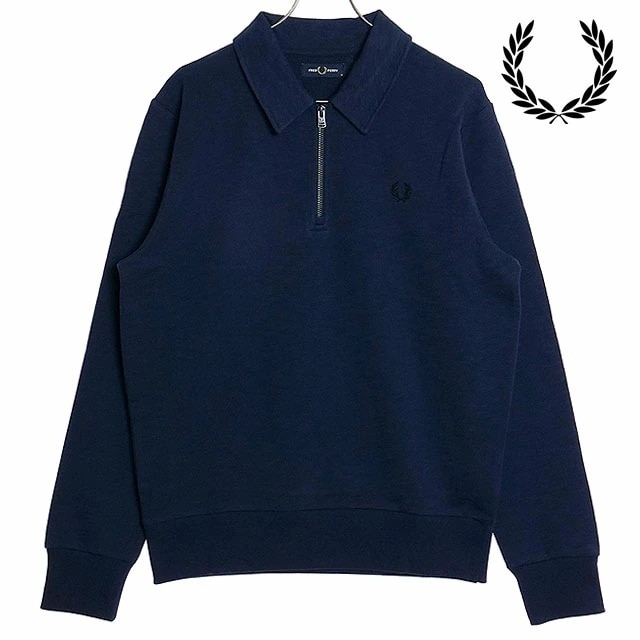 ジップネック カラースウェットシャツ [M6639-395] ZIP NECK COLLAR SWEATSHIRT メンズ 襟付き トレーナー プルオーバー DARK-CARBON