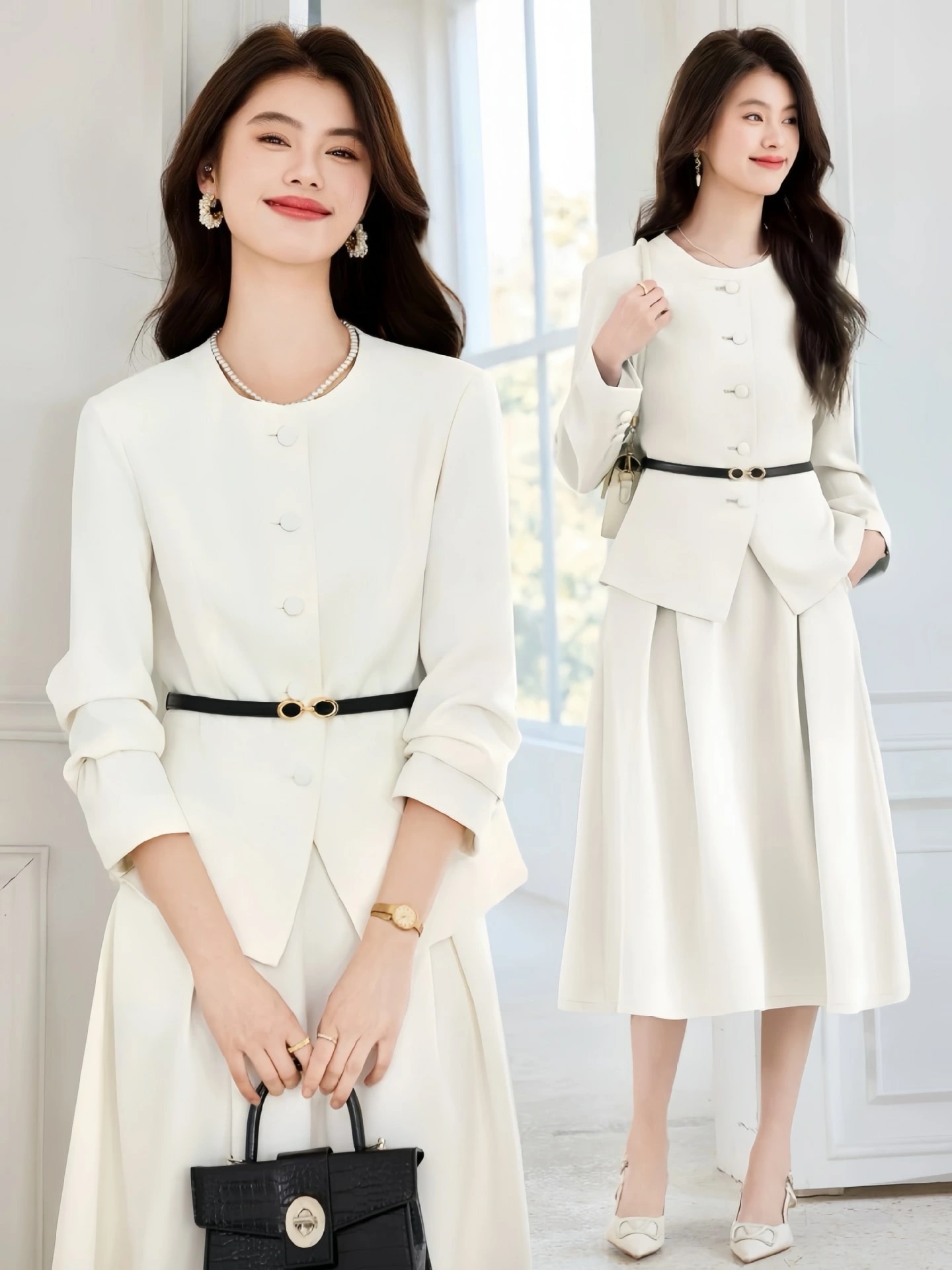 レディース スーツ ２点セット 上下セット スカートスーツ 無地 上品 きれいめ ジャケット＋スカート ３色 スーツセット 通学 通勤 セレモニースーツ 春秋 新着 カジュアル 高級感 20代30代4