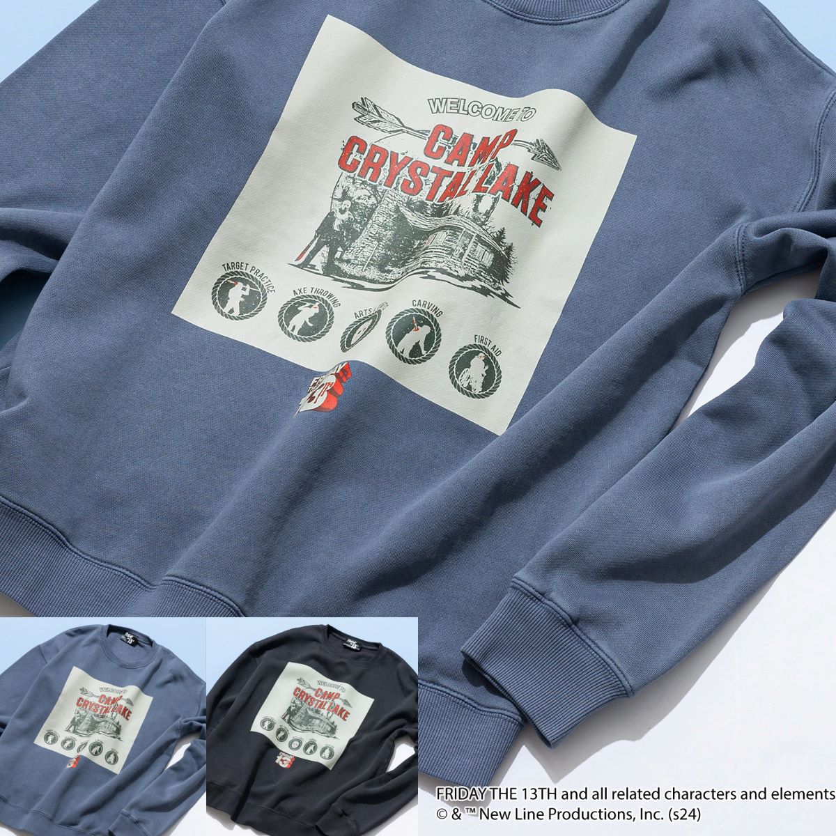 Friday the 13th 13日の金曜日 オリジナルデザイン 裏起毛クルーネックスウェット JASON ジェイソン