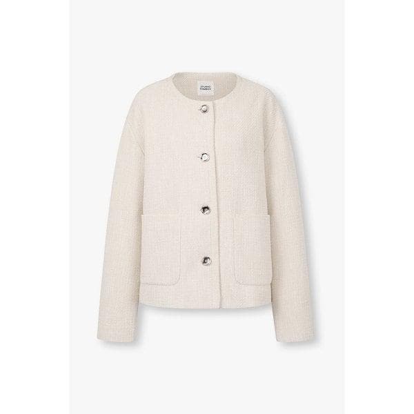 ビッグポケット ラウンドネック ツイードジャケット (9176112972)