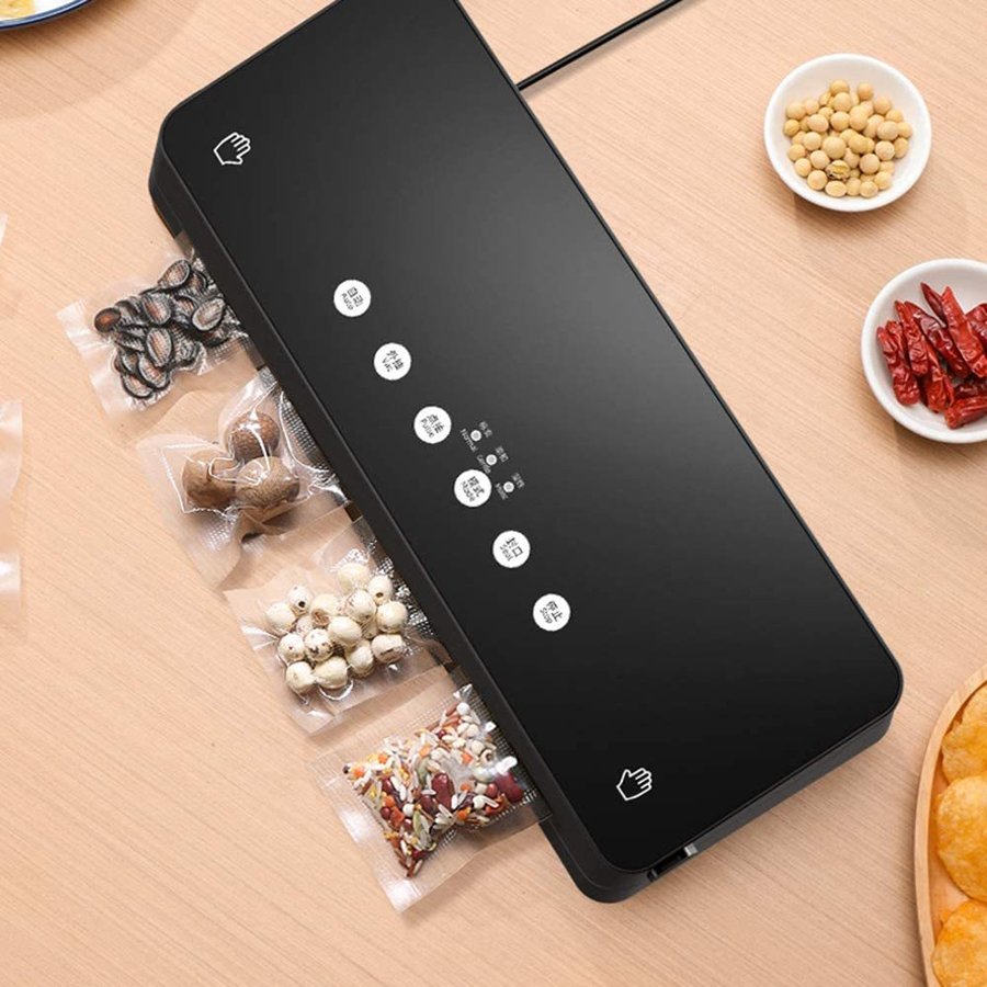 真空パック器 真空包装機 自動真空シーラー 乾湿/ソフト/脆い適用 家庭用 業務用 脱気密封 鮮度長持ち (黒色)