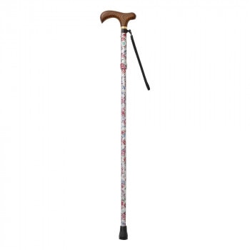 KINDCARE 素敵なステッキ 伸縮折りたたみ シルバー花 CH231145