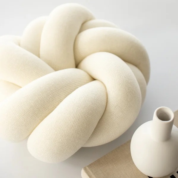 ノットクッション(ニット)(ホワイト)/ファブリック インテリア 無地 北欧インテリア 韓国