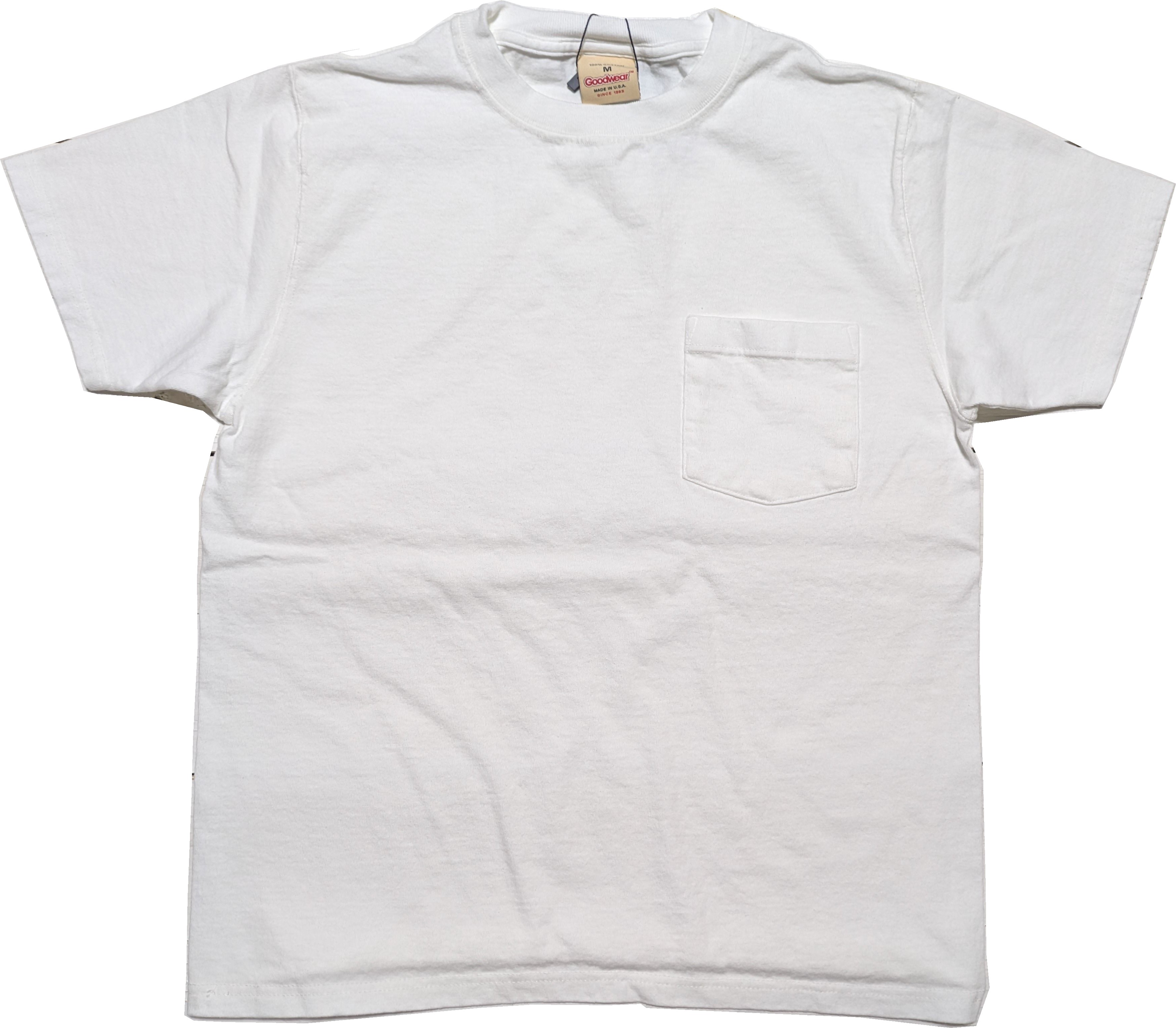 グッドウエア ショートスリーブ ポケット T ホワイト メンズ Tシャツ アメリカ製 Goodwear S/S POCKET TEE WHITE 001