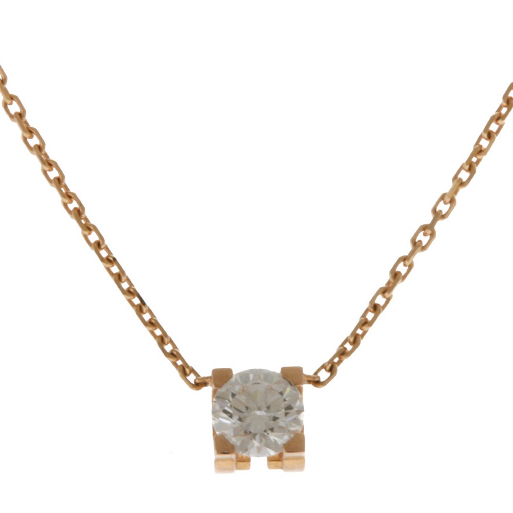 カルティエ Ｃドゥ ダイヤモンド ネックレス 18金 K18ピンクゴールド ダイヤモンド CARTIER 中古 美品