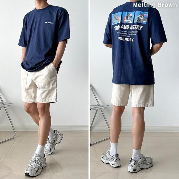 男性オーバーフィット半袖Tシャツ男性プリント半袖tm3