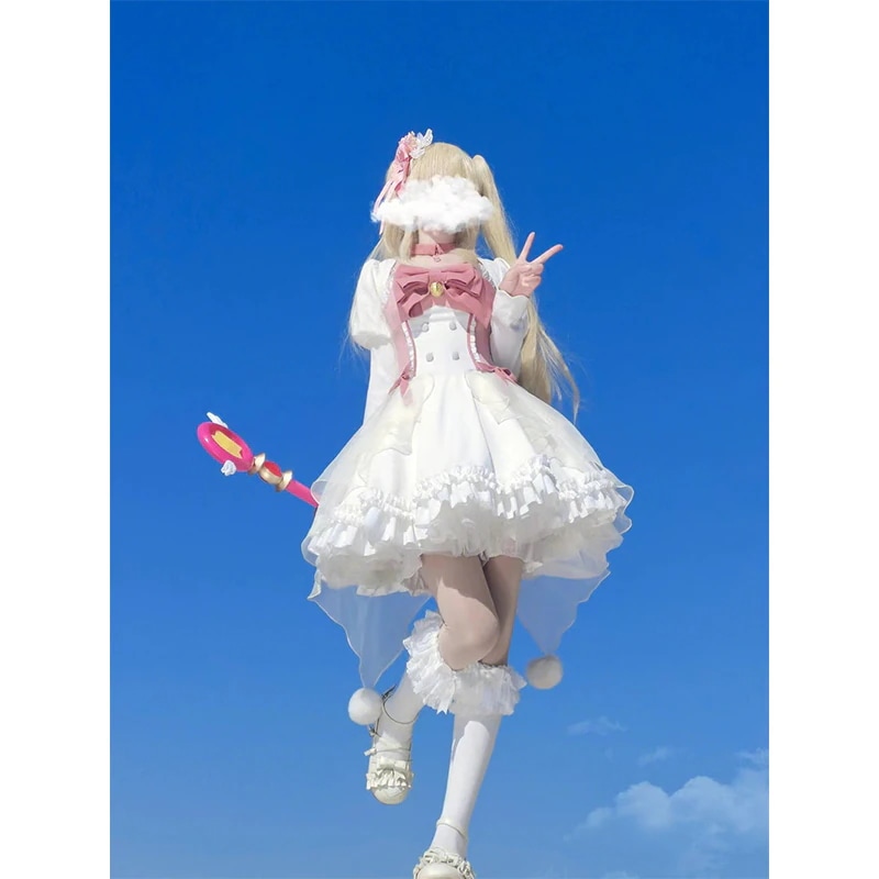 ドレスリボンスイートロリータドレス女性魔法少女ロリータプリンセスドレス