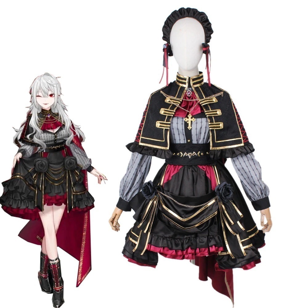 【予約商品】コスチューム 仮装 文化祭 学園祭 クリスマス ハロウィン コスプレ衣装 バーチャル SNSで大バズり 靴 ウィッグ 性転換 女体化 くずは 衣装＋カチューシャ＋マント 葛葉 にじさんじ