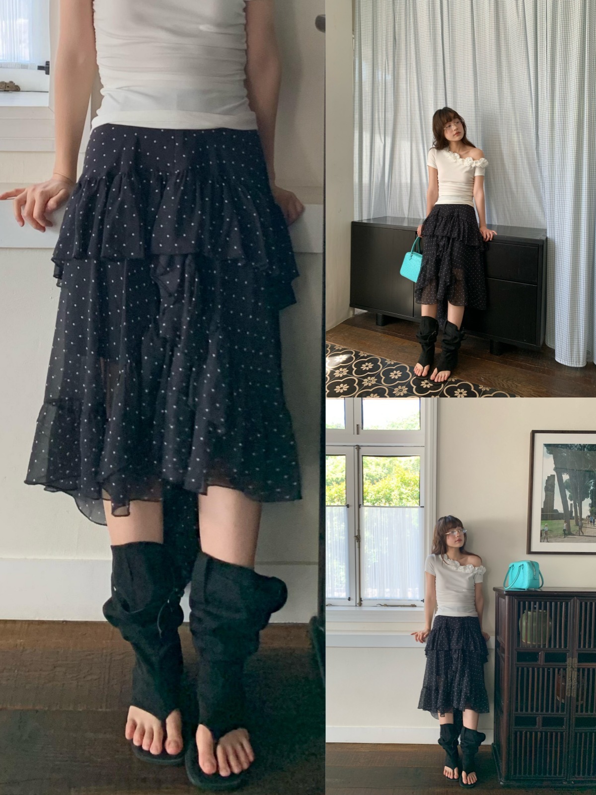 5.26商人の日の夏のタイプ25夏のフランス式のファッションの非対称のハスの葉はつづり合わせて明らかにやせている波の点の半身のスカートのs5 386を現します