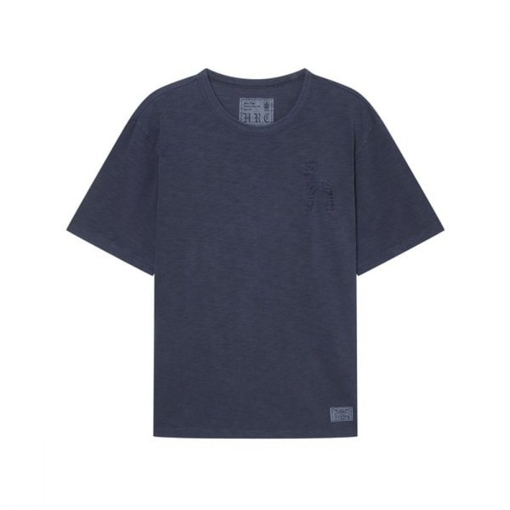 [25SS] [25周年記念] [ガーメントダイ] ネイビービッグパピーショートスリーブクルーネックHZTS5B003N2