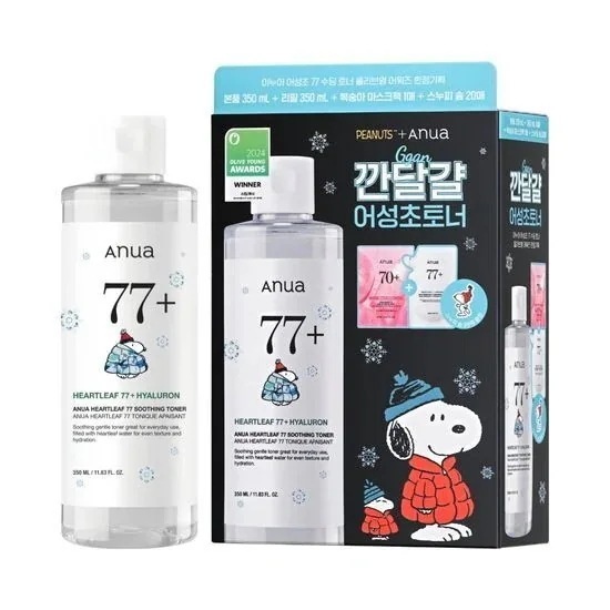 [24FW/New]ドクダミ スージングトナー350ml（+350ml詰め替え+スヌーピー中綿20枚+桃マスク1枚）