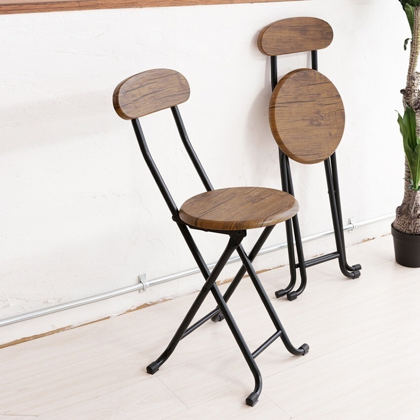 椅子 折りたたみ チェア おしゃれ 木目 スツール 背もたれ 完成品 軽い 木製 フォールディング 折り畳み 天然木 座面高46cm いす イス 4,889円