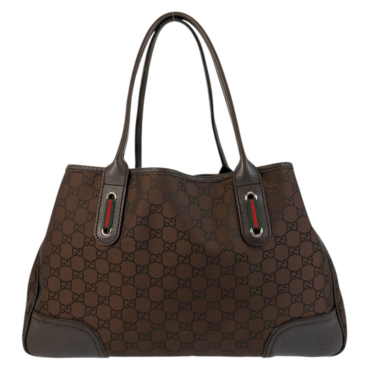 シェリーライン ブラウン シルバー金具 GGキャンバス/レザー 293592 トートバッグ ショルダーバッグ レディース 505077