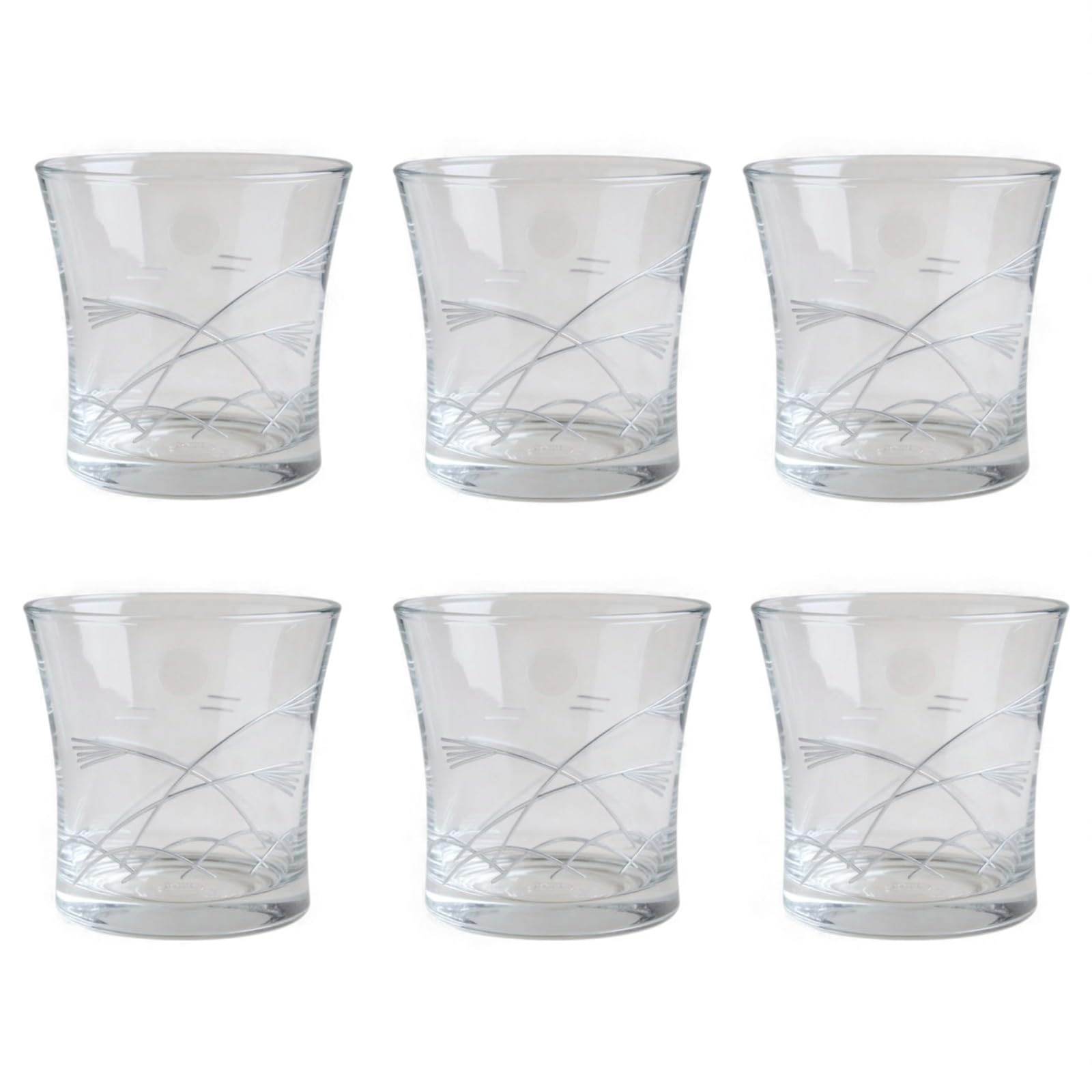 匠美風 ディナー ラグゼ select 6個入 切子 杯 （ 盃 さかずき ） ススキと月切子 φ66xH66mm 110ml ガラス （ ガラス ）日本製 匠 PNO.334665