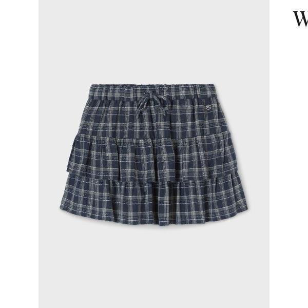 [Cali] チェックティアードスカート(WHWHF4983F)