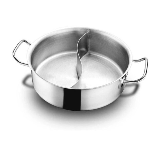 仕切り付鍋 二食鍋 28cm 30cm 32cm 二つの味が楽しめる 両手 IH対応 しゃぶしゃ
