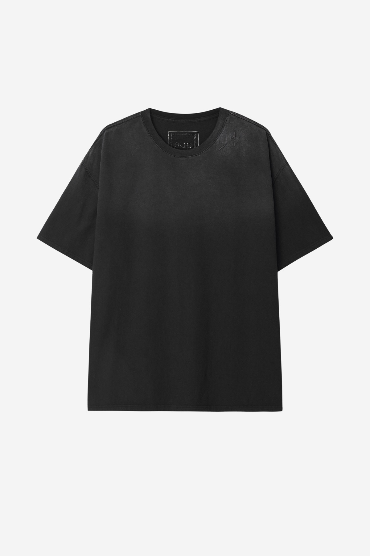 【BLR】RAW CUT SQUARE PATCHED WASHING T-SHIRTS(OVER-FIT)