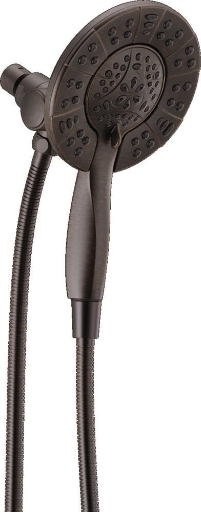 Delta Faucet 4-Spray In2ition デュアルシャワーヘッド ハンドヘルドスプレー付き オイル磨きブロンズシャワーヘッド ホース付き シャワーヘッド 手持ちシャワー ベネチアンブ