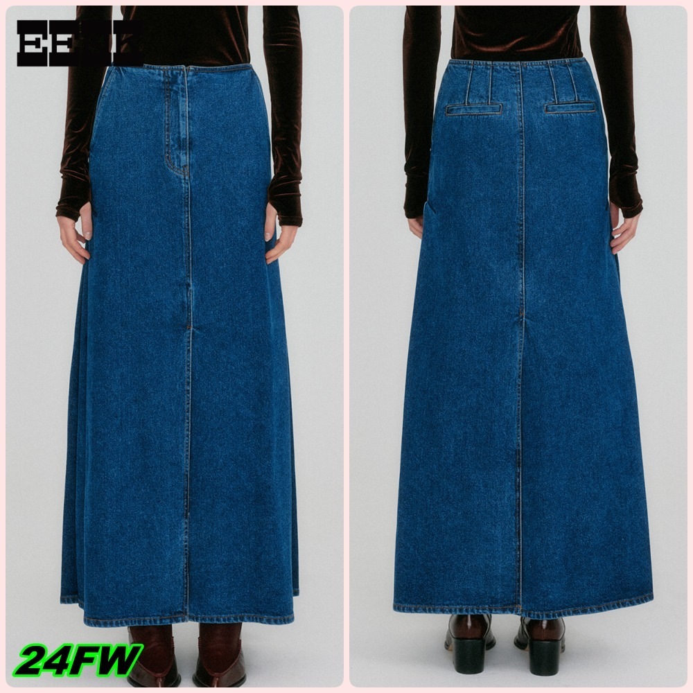 【EENK】送料/関税込 24FW ZOAN Straight Denim Skirt - Blue