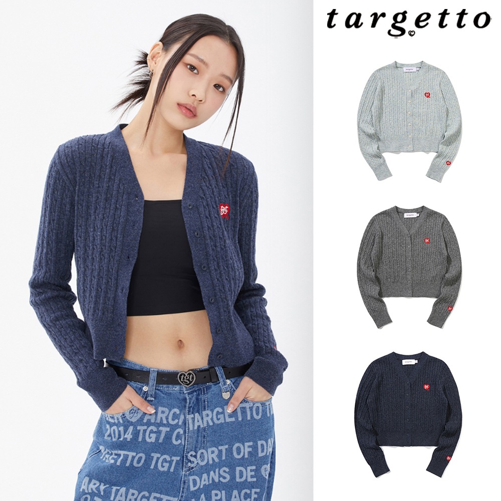 [TARGETTO] CABLE SLIM CARDIGAN